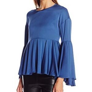 Silk bell sleeve peplum top by Milly